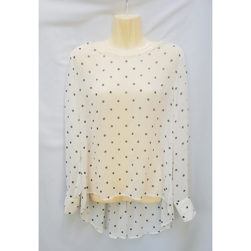 Be...Tween by YOOX White/Black Polka Dot Top M